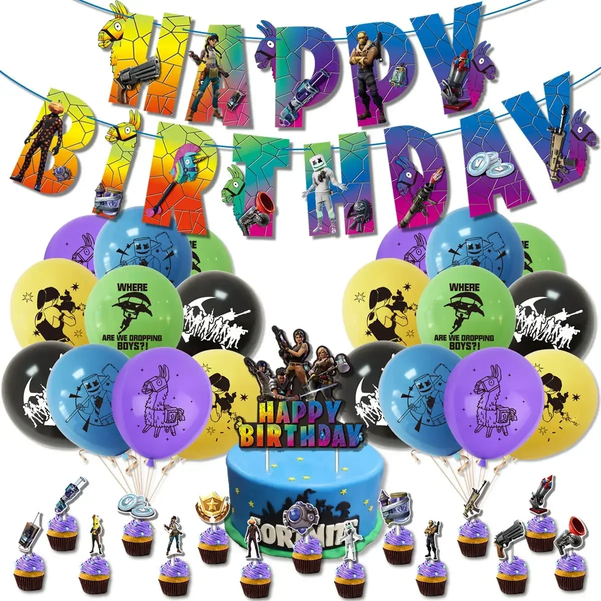 Party Games Kids Birthday - Hot Game Fortnite Thema DIY Ballonnen