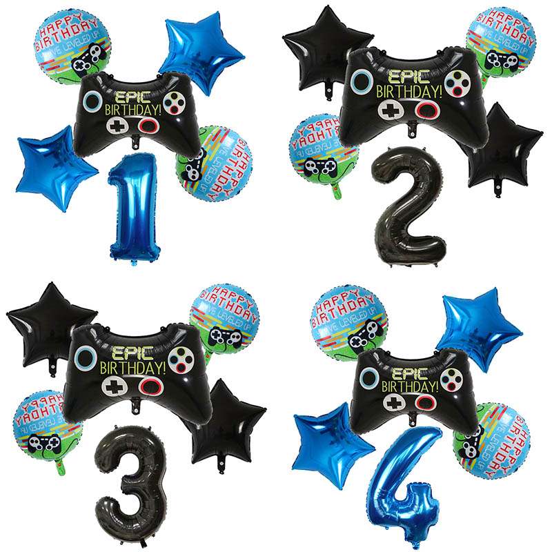 Party Games Kids Birthday - 6 stks Gamepad Jongen Spel Folie