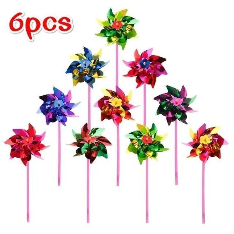Games Garden Party - 6-delig plastic windmolen pinwheel windspinner kinderen