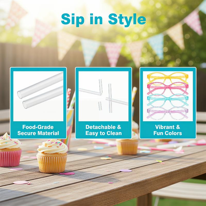 Party Games Kids Birthday - 5 stuks grappige lenzenvloeistofvormige drinkrietjes DIY