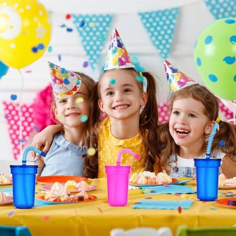 Party Games Youth - 6-18PCS Draagbare feestbeker met telescopisch rietje