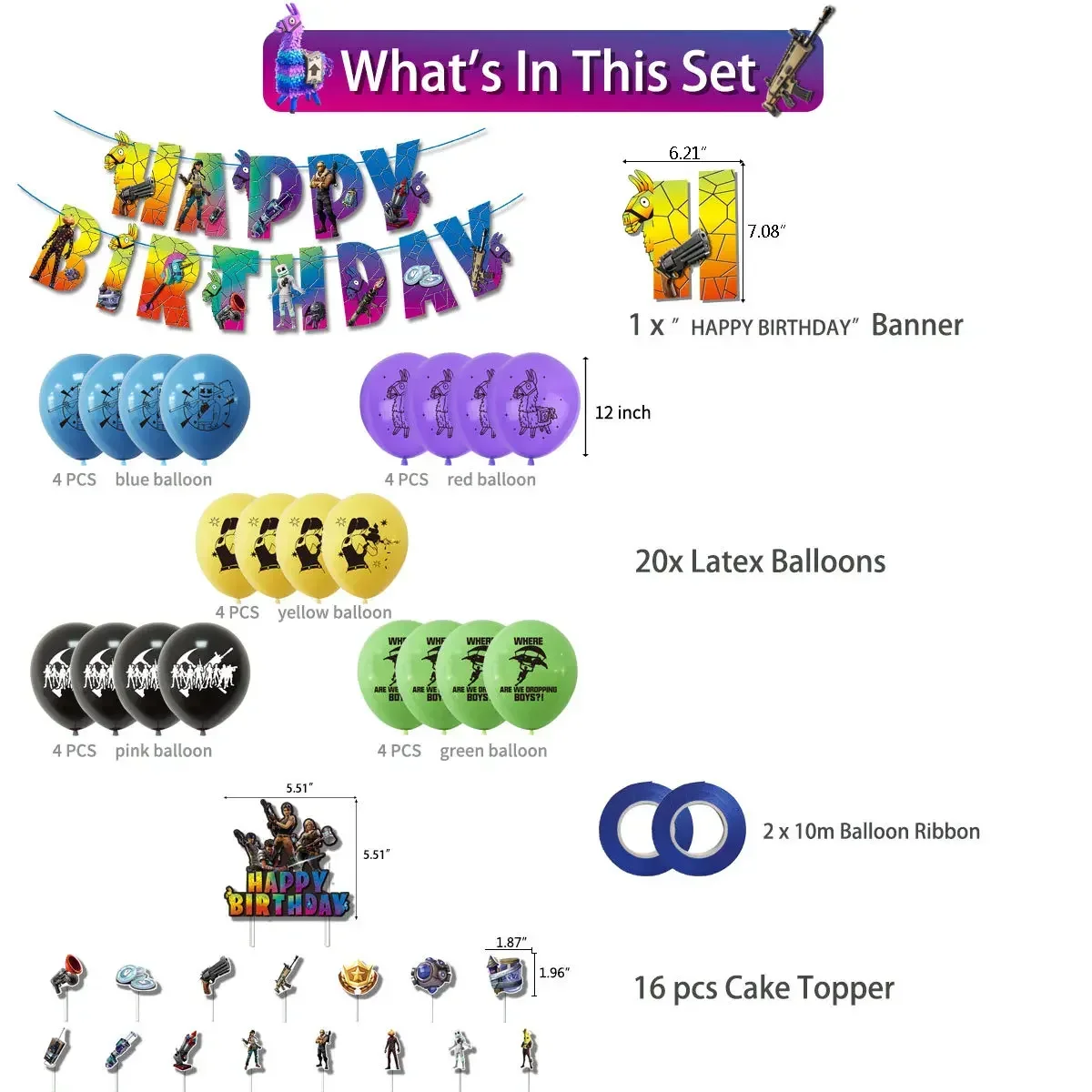 Hot Game Fortnite Thema DIY Ba - Party Games Kids Birthday recensie en prijs